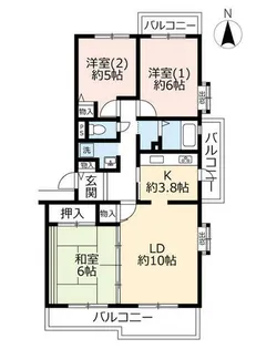 UR高槻・阿武山七番街【0010301号室】の間取り