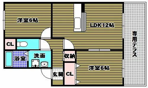 プレミールB【1階】の間取り