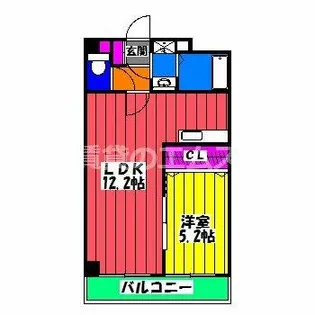 グロワール高宮【4階】の間取り