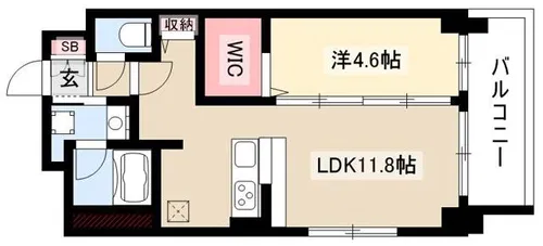 フェリシア恵方【2階】の間取り