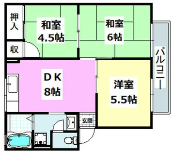 サンファミール【1階】の間取り