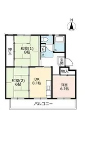 UR富田【0890505号室】の間取り