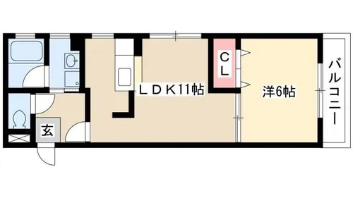 ウィスタリア荒子【501号室】の間取り