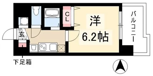 プレサンス名古屋城前ラバンカ【0410号室】の間取り