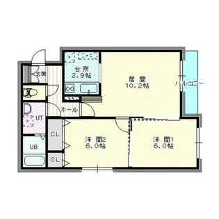 ひまわり【203号室】の間取り