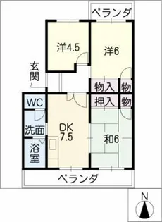 みそらぎハイツⅡ【3階】の間取り