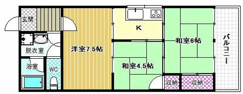 クレセント西川【2階】の間取り