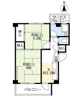 UR総持寺【0120402号室】の間取り