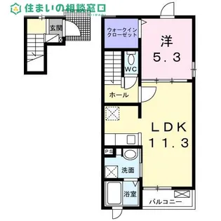 愛知県岡崎市針崎2丁目【アパート】の間取り