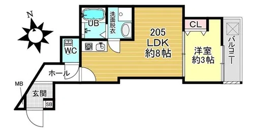 BKB仙石屋敷【205-2号室】の間取り