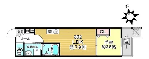 BKB仙石屋敷【302-2号室】の間取り