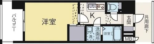 Rupieレジデンス渡辺通【1303号室】の間取り