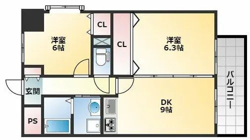 ラ・フォーレ久宝園【4階】の間取り