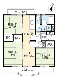 UR落合【3020402号室】の間取り