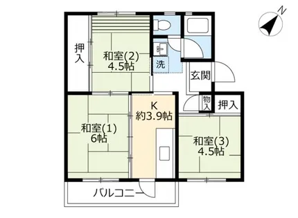 UR落合【3440204号室】の間取り