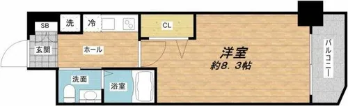 ディナスティ玉造【11階】の間取り