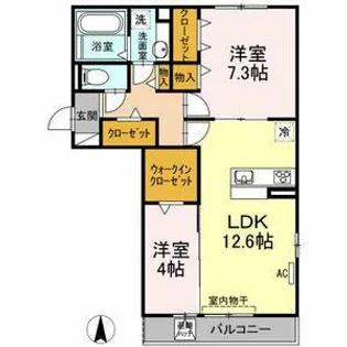 イ・ラプセル【3階】の間取り