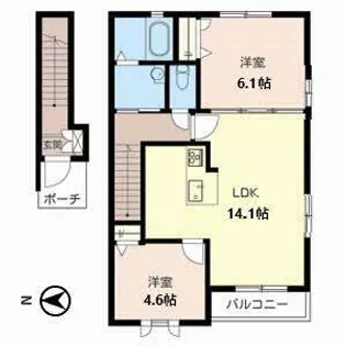 ローザ レガーロⅡ【202号室】の間取り