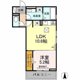 シャルマン高畑【2階】の間取り