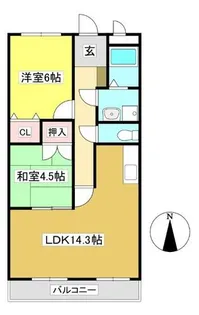 ライフ21蒲郡【302号室】の間取り
