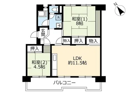UR洛西新林北【0060305号室】の間取り