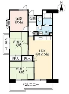 URサンヴァリエ苅田【0050810号室】の間取り