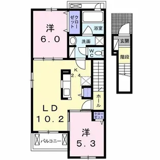 グランドビュー 八幡【2階】の間取り