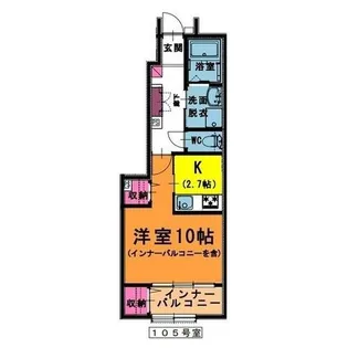 サンシャインパレスB棟【105号室】の間取り