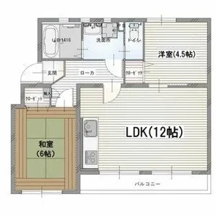 なるみグリーンコーポ【416号室】の間取り