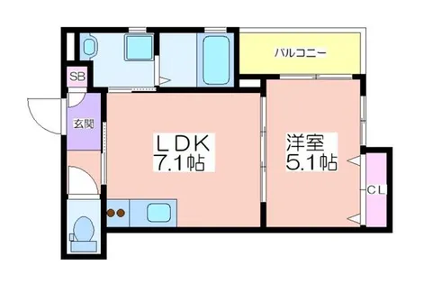 クリエオーレ安立【301号室】の間取り