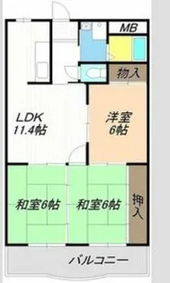 ハーバーグランドハイツ杉浦【3階】の間取り