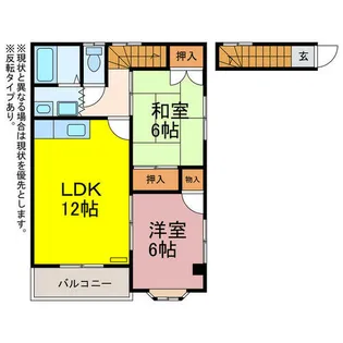 ウイングコート赤岩タウン【201号室】の間取り