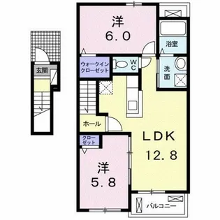 ヴァンセット アムールⅡ【2階】の間取り