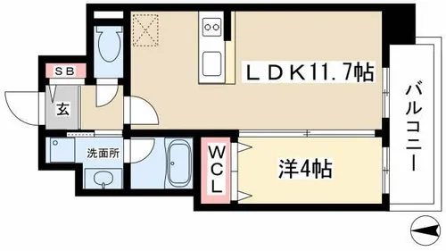 エルミタージュ桜山【4階】の間取り