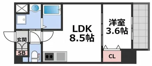 クローバー・グランデ玉造【5階】の間取り