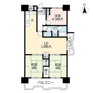 UR金田一丁目第2【0021001号室】の間取り