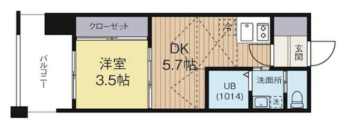 No.60VTOWER天神【9階】の間取り