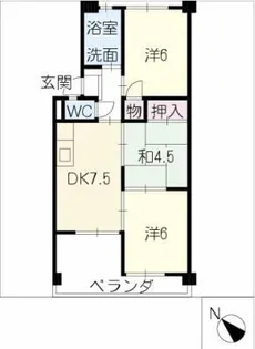 六軒屋農住コーポ松栄【2階】の間取り