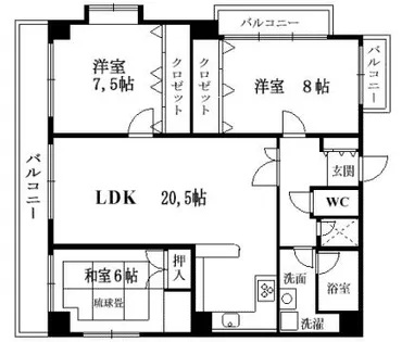 京都府京都市中京区東洞院通竹屋町上る三本木町【マンション】の間取り