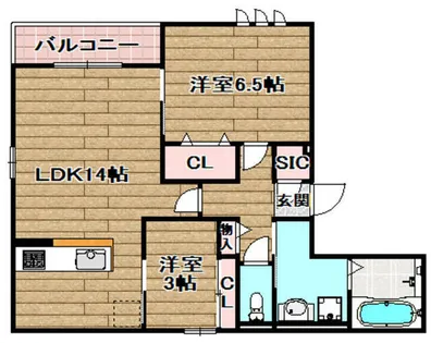 LichtⅡ【202号室】の間取り