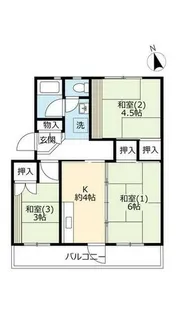 UR新多聞【4080103号室】の間取り
