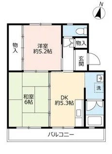 UR男山【B150204号室】の間取り