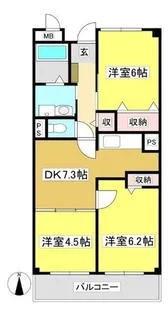 サンプラザ出口【203号室】の間取り