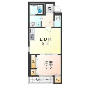 フジパレス住吉大領【3階】の間取り