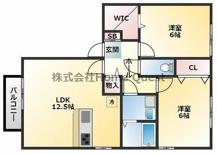 クレール萱振 A棟【2階】の間取り