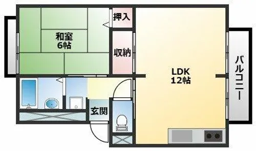 サニーハイツフミB棟【205号室】の間取り