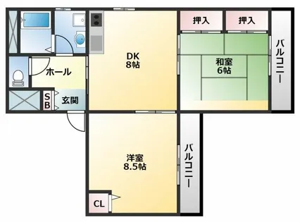 サンハイツ【1階】の間取り