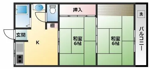 第2田中ハイツ【222号室】の間取り
