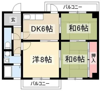 レジデンスみなみB棟【3階】の間取り