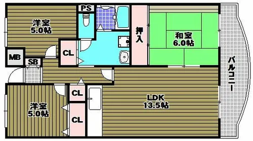 プレスト・コート壱番館【6階】の間取り